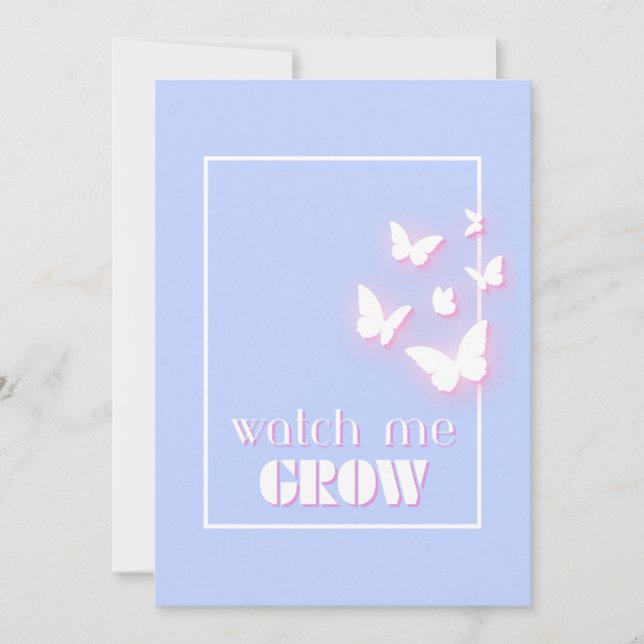 Watch me grow, Motivational, Inspirational, Preppy Holiday Card (Front)