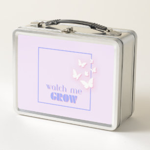 Watch me grow, Motivational, Inspirational, Preppy Metal Lunch Box