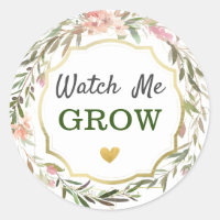 Watch Me Grow Rustic Floral Baby Shower Sprinkle