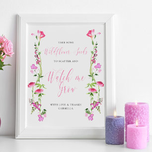 Watch me Grow Wildflower Baby Shower Seed Favour Poster
