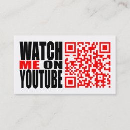 Watch Me on YouTube | Modern (Dark) Business Card