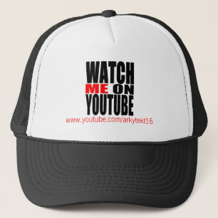 Watch Me on YouTube   Modern (Dark) Trucker Hat