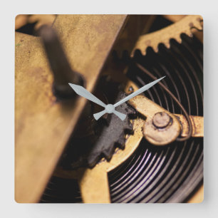 Watch Mechanics Abstract Square Wall Clock