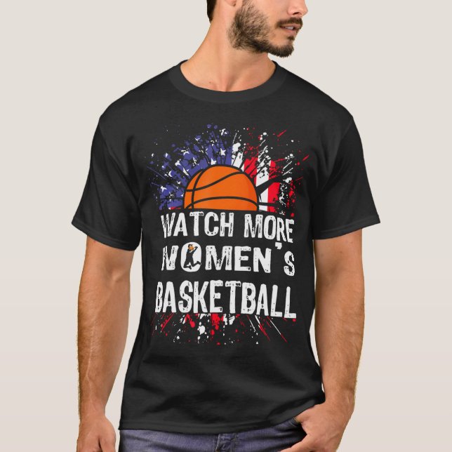 Watch More Women's Basketball Women Mothers Day T-Shirt (Front)