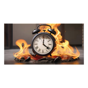 Watch on fire, no time photo print