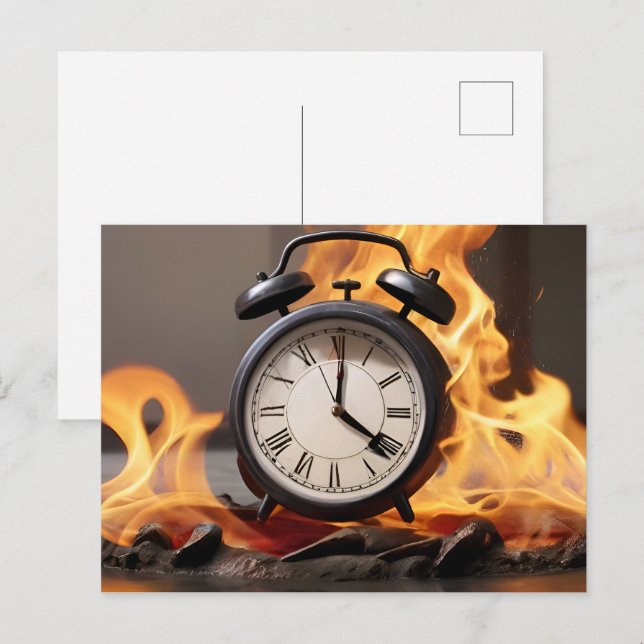 Watch on fire, no time postcard (Front/Back)