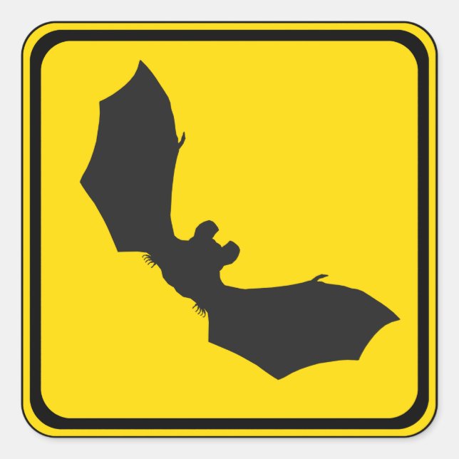 Watch Out: Bats! Square Sticker (Front)