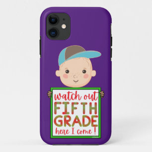 WATCH OUT FIFTH GRADE HERE I COME funny cute       iPhone 11 Case