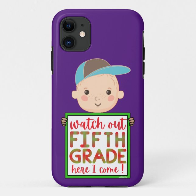 WATCH OUT FIFTH GRADE HERE I COME funny cute       Case-Mate iPhone Case (Back)