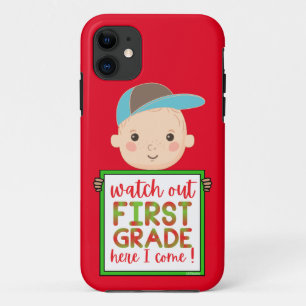WATCH OUT FIRST GRADE HERE I COME funny cute       iPhone 11 Case