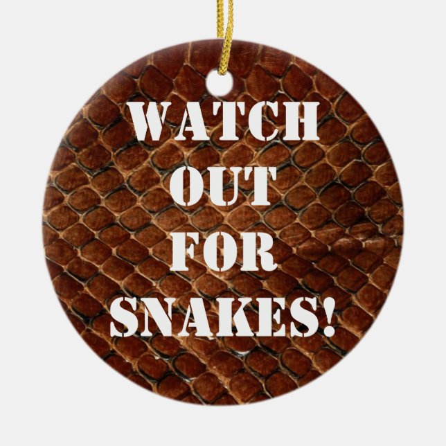 Watch out for snakes! ceramic tree decoration (Front)
