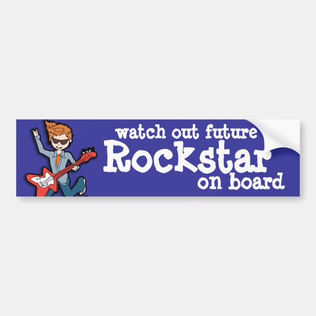 Watch out future Rockstar on board bumper sticker (Front)