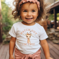 Watch Out I'm Two Cute Giraffe Toddler