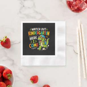 Watch Out Kindergarten Here I Come Dino Napkin