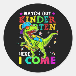 Watch Out Kindergarten Here I Come Dinosaurs Byck Classic Round Sticker