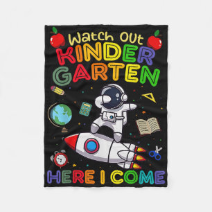 Watch Out Kindergarten Here I Come Funny Kids Back Fleece Blanket
