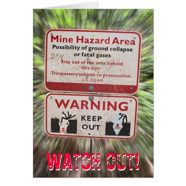 Watch Out! Mine Hazard Card (Front)