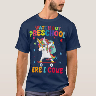 Watch Out Preschool Here I Come cute Unicorn Back T-Shirt