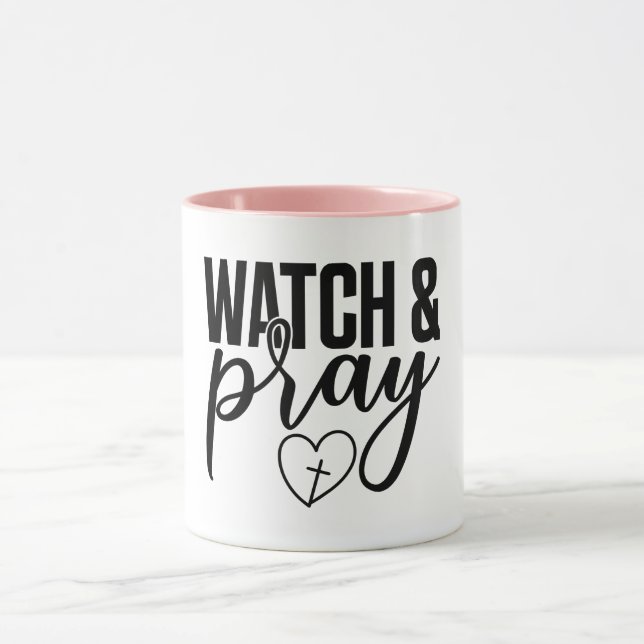 Watch & Pray Wraparound Design Ceramic Mug (Center)