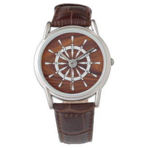 Watch - Ship Wheel on wood (v.2)