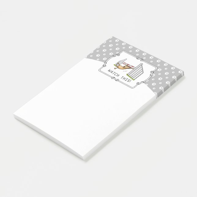 Watch This! Dog - agility funny swinging dog Post-it Notes (Angled)