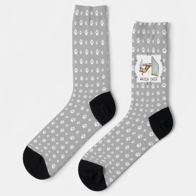 Watch This! Dog - agility funny swinging dog Socks (Left)