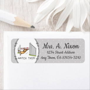 Watch This! Dog - funny dog agility Return Address Label