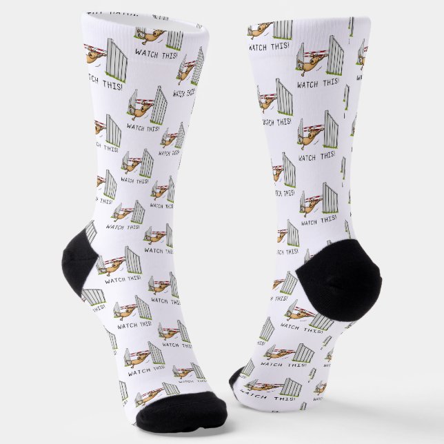 Watch This! Dog - funny dog agility Socks (Angled)