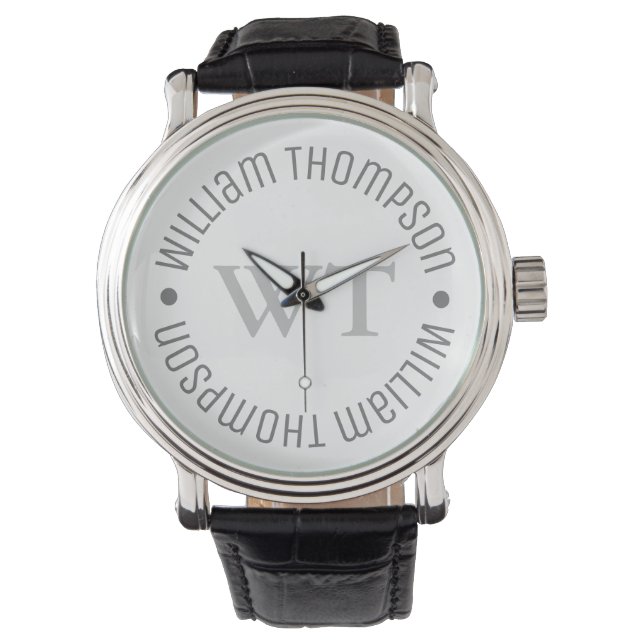 Watch with Grey Name (circle monogram) (Front)