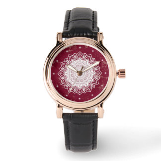 watch with mandala ornament, cardinal colour tone