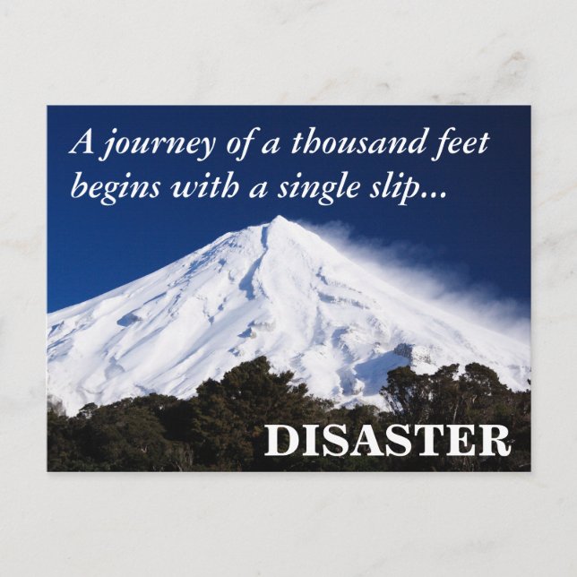 Watch your step: the first one is a doozy postcard (Front)