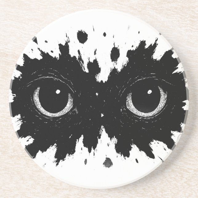 Watcher in the Ink: Eye‑Blot Sigil Coaster (Front)