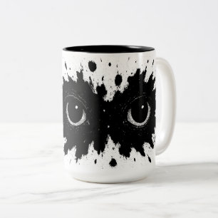 Watcher in the Ink: Eye‑Blot Sigil Two-Tone Coffee Mug