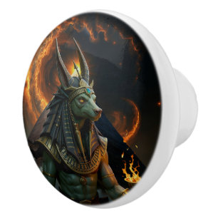 Watcher of the Afterlife – Anubis. Ceramic Knob