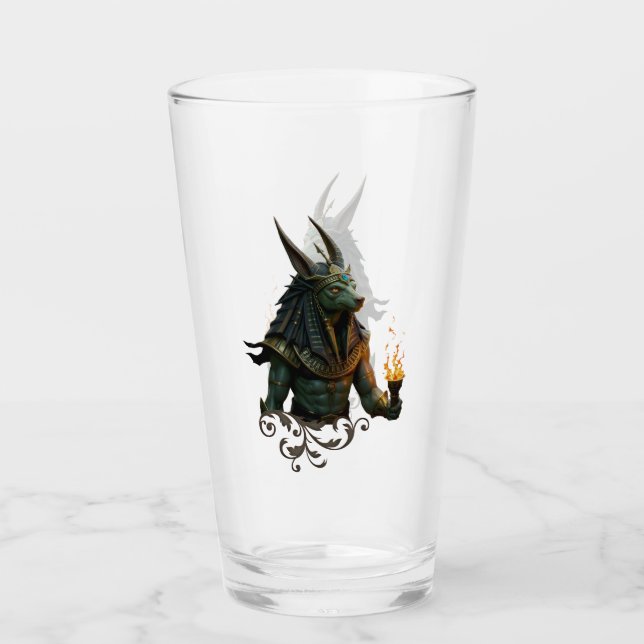 Watcher of the Afterlife – Anubis.  Glass (Front)