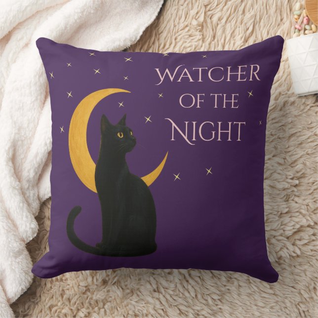 Watcher of the Night – Halloween Black Cat   Cushion (Blanket)
