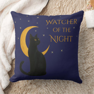 Watcher of the Night – Halloween Black Cat Cushion