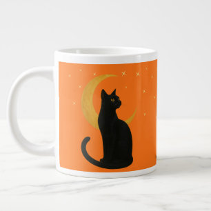 Watcher of the Night – Halloween Black Cat  Large Coffee Mug