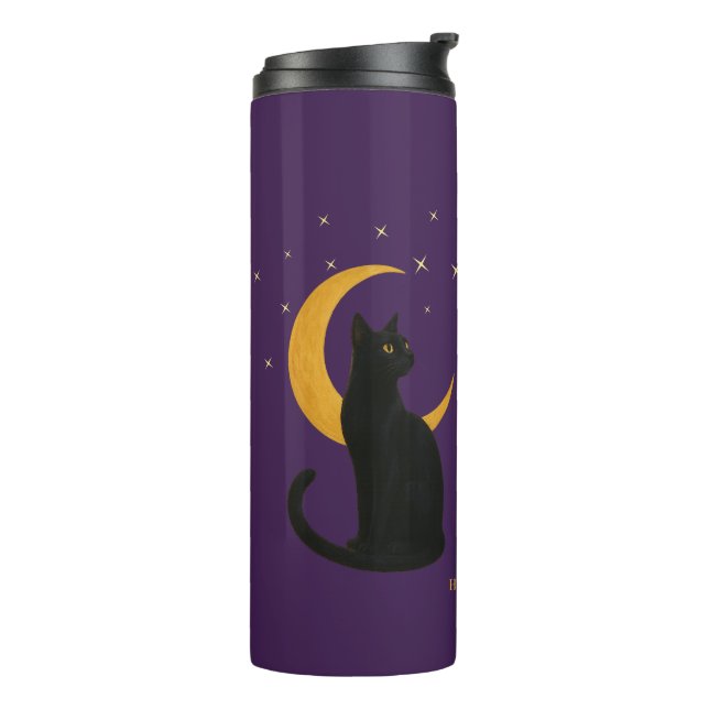Watcher of the Night – Halloween Black Cat Thermal Tumbler (Rotated Left)