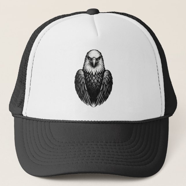 Watchful Bald Eagle  Trucker Hat (Front)