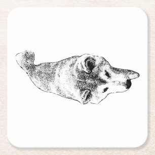 Watchful Companion Square Paper Coaster