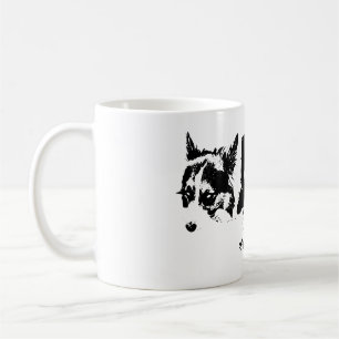 Watchful Corgi in Inked Elegance Coffee Mug