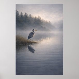 Watchful Heron Blue Heron Poster