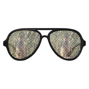 Watchful Sentinel: Meerkat On Lush Green Backdrop Aviator Sunglasses