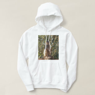 Watchful Sentinel: Meerkat On Lush Green Backdrop Hoodie
