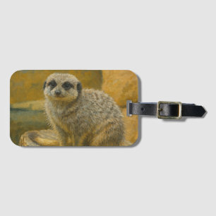 Watchful Stillness – Realistic Meerkat Portrait Luggage Tag