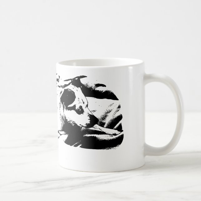 Watchful Terrier on Winter Blanket Coffee Mug (Right)