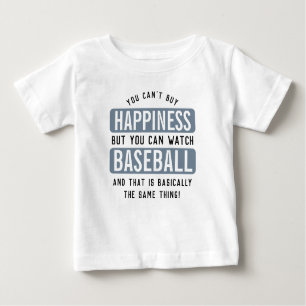 Watching Baseball is Happiness Funny Baseball Baby T-Shirt