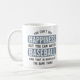 Watching Baseball is Happiness Funny Baseball Coffee Mug