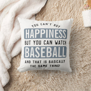 Watching Baseball is Happiness Funny Baseball Cushion